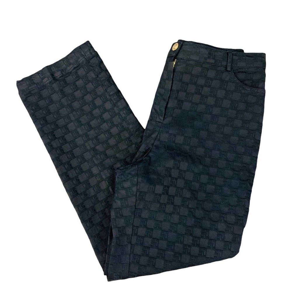 St. John Quilted Black Slim Pants 2602